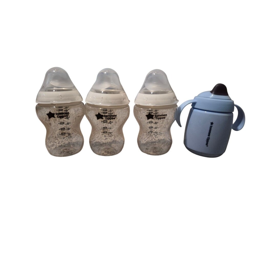 Tommee Tippee Lot Of 4 Cups Bottles Newborn +
